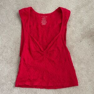 Free People Red Sleeveless Lace Top